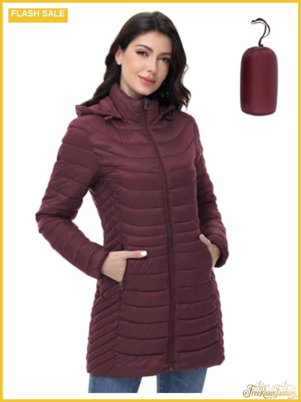 Womens Packable Lightweight Puffer Jacket Warm Quilted Winter Coat